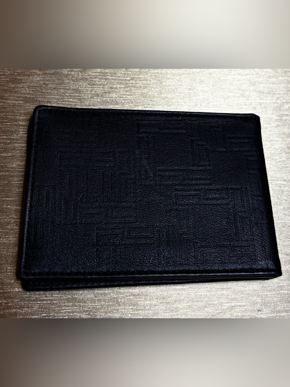 Dunhill Black Embossed Leather Bi-Fold Wallet